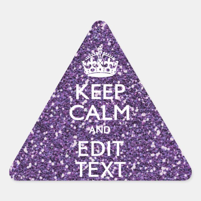 Pegatina Triangular El glamur morado mantiene la calma personalizada (Anverso)