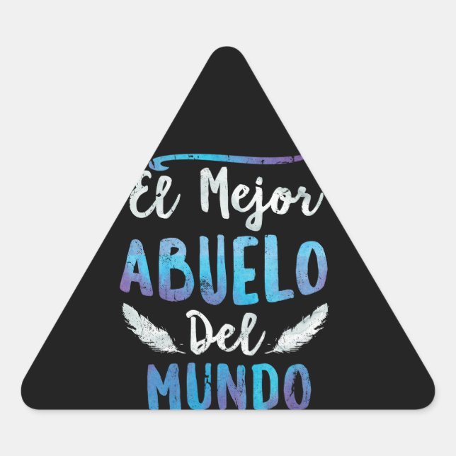 Pegatina Triangular El mejor Abuelo Del Mundo Día Del Abuelo (Anverso)