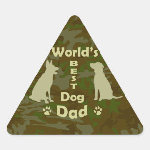 Pegatina Triangular El mejor padre del perro del mundo