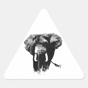 Pegatina Triangular Elefante caminante