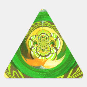 Pegatina Triangular Elegancia dorada: bello arte rosa amarillo african