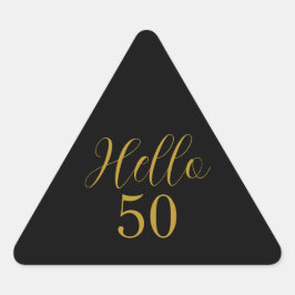 Pegatina Triangular Elegante 50 aniversario de oro negro