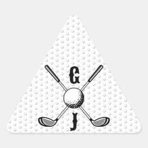 Pegatina Triangular Elegante Minimalista Golf Monogr...
