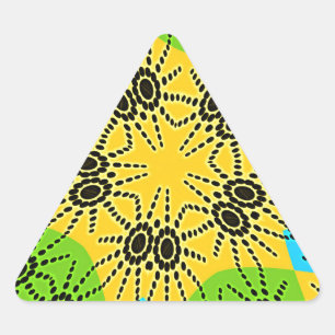 Pegatina Triangular Elegante Motivo Tradicional de Araña Inspirado en 