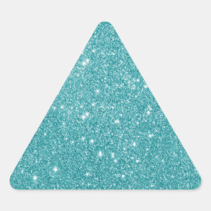 Pegatina Triangular Elegante Purpurina Aqua