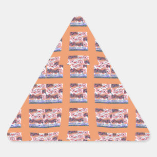 Pegatina Triangular Elegante y único arte con estampado cardíaco para 