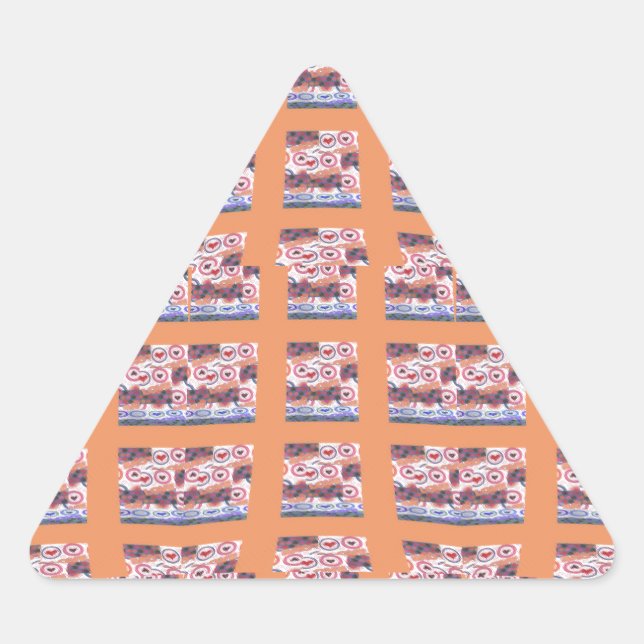Pegatina Triangular Elegante y único arte con estampado cardíaco para  (Anverso)