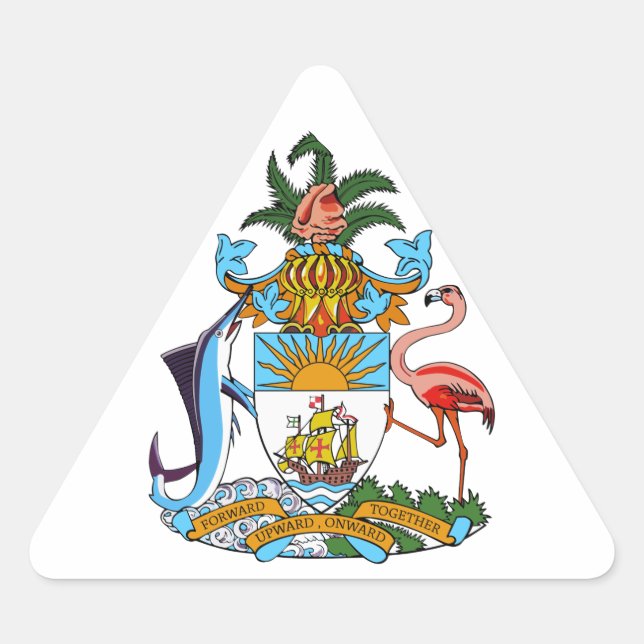 Pegatina Triangular emblema de bahamas (Anverso)