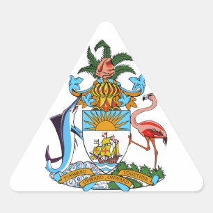 Pegatina Triangular emblema de bahamas