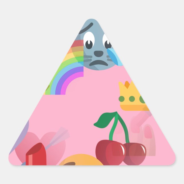 Pegatina Triangular emoji chica (Anverso)