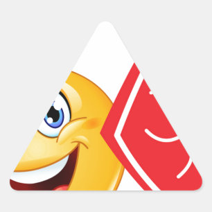 Pegatina Triangular emoji de aficionados al deporte