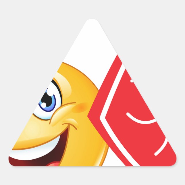 Pegatina Triangular emoji de aficionados al deporte (Anverso)