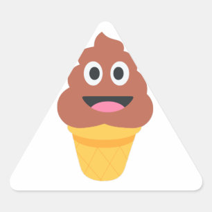 Pegatina Triangular emoji de caca de helado