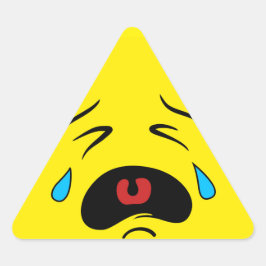 Pegatina Triangular Emoji de cara triste
