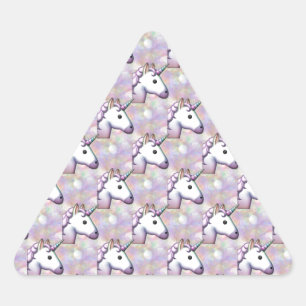 Pegatina Triangular emoji de holograma unicornio