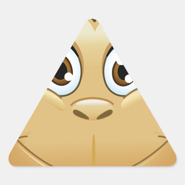 Pegatina Triangular emoji de mono (Anverso)