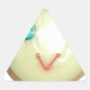 Pegatina Triangular Emoji de pelo azul Arte Imprimir/Gráfico