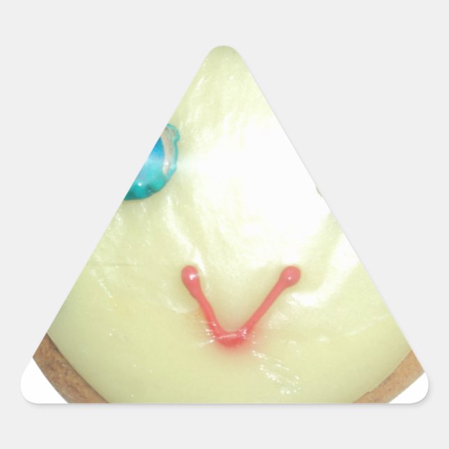 Pegatina Triangular Emoji de pelo azul Arte Imprimir/Gráfico (Anverso)
