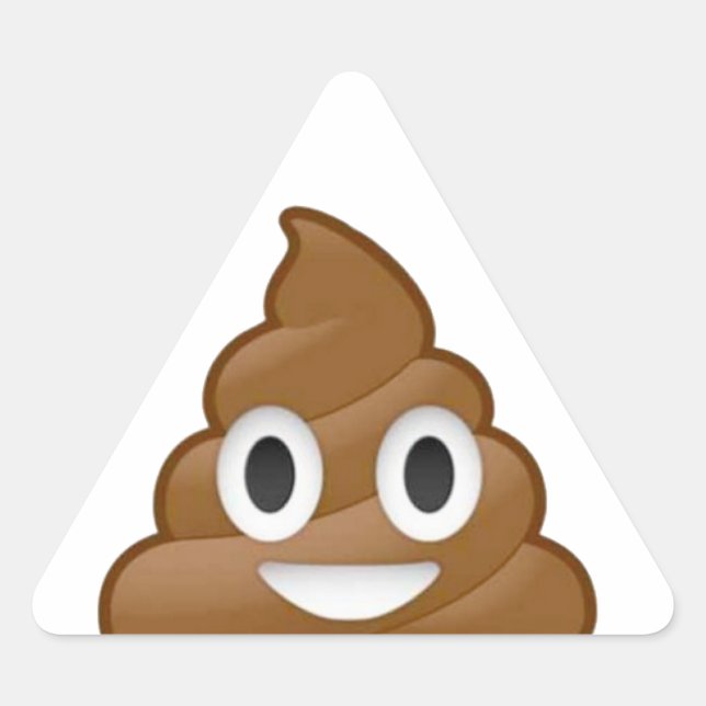 Pegatina Triangular Emoji de poop (Anverso)