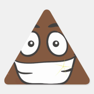 Pegatina Triangular emoji de poop divertida