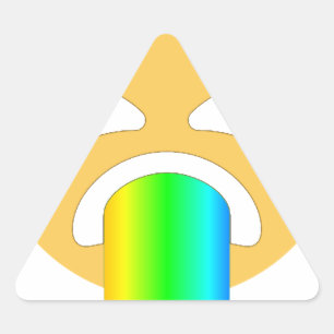 Pegatina Triangular emoji de puke arco iris
