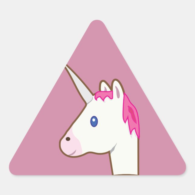 Pegatina Triangular Emoji de Unicornio (Anverso)