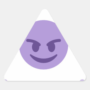 Pegatina Triangular emoji del diablo