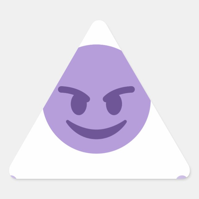 Pegatina Triangular emoji del diablo (Anverso)