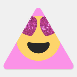 Pegatina Triangular emoji del ojo del corazón