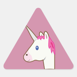 Pegatina Triangular Emoji del unicornio