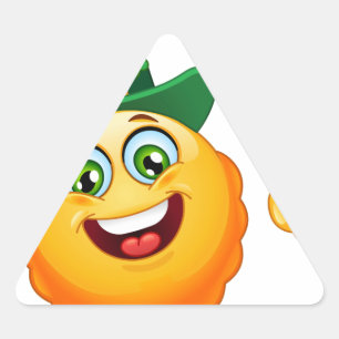Pegatina Triangular emoji leprechaun