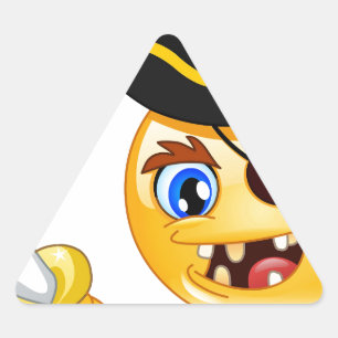 Pegatina Triangular emoji pirata