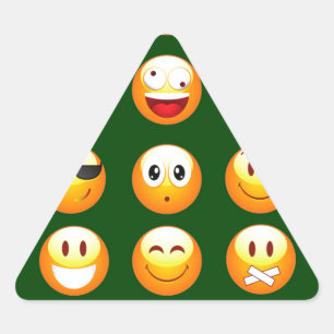 Pegatina Triangular emoji verde oscuro