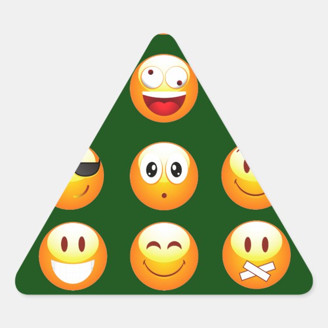 Pegatina Triangular emoji verde oscuro (Anverso)