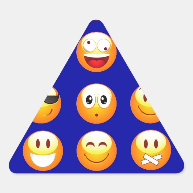 Pegatina Triangular emojis azul oscuro (Anverso)