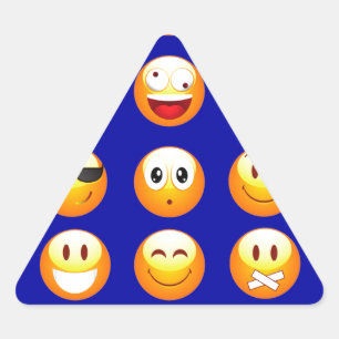 Pegatina Triangular emojis azul oscuro