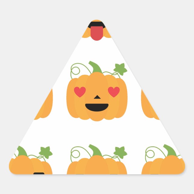 Pegatina Triangular emojis de calabaza de halloween (Anverso)