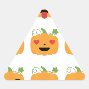 Pegatina Triangular emojis de calabaza de halloween