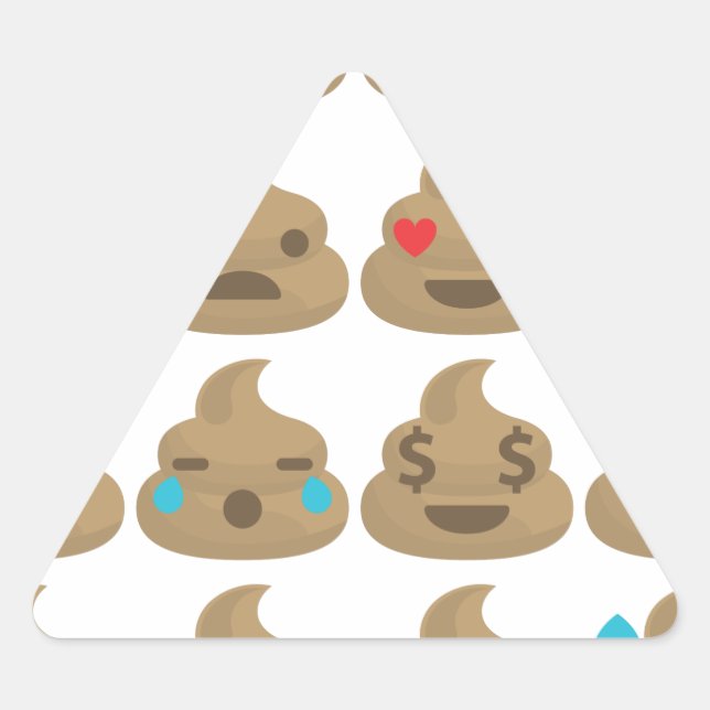Pegatina Triangular emojis de poop (Anverso)