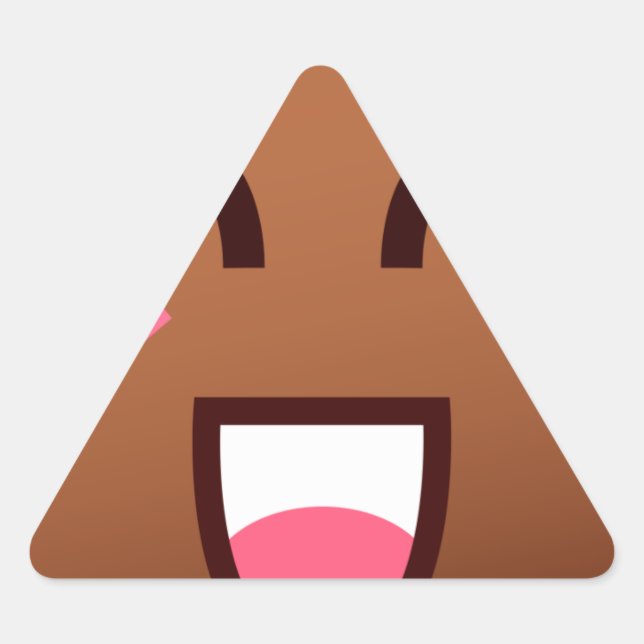 Pegatina Triangular emojis de poop kawaii (Anverso)