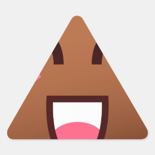 Pegatina Triangular emojis de poop kawaii