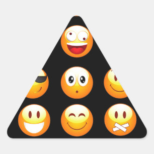 Pegatina Triangular emojis negras