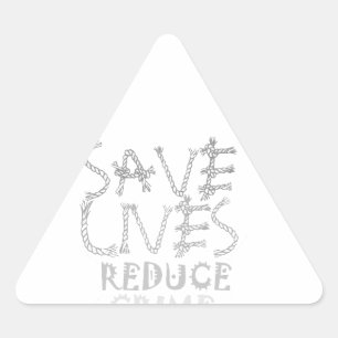 Pegatina Triangular Empoderar el cambio con : Salvar vidas reduce el c