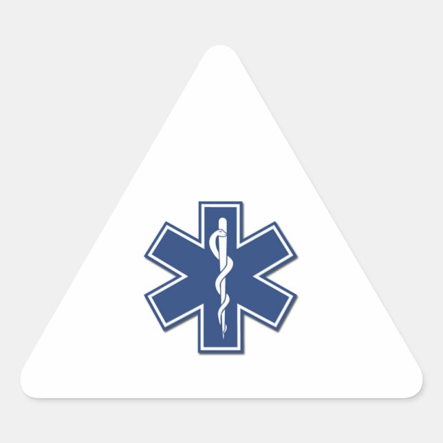 Pegatina Triangular EMS Estrella de la Vida (Anverso)