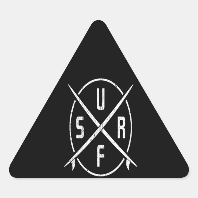 Pegatina Triangular Enamorado Del Sulfín| Brújula De Surfing (Anverso)