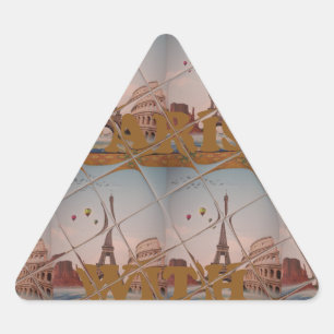 Pegatina Triangular Encantador Desde París con Amor J'aime París Diseñ