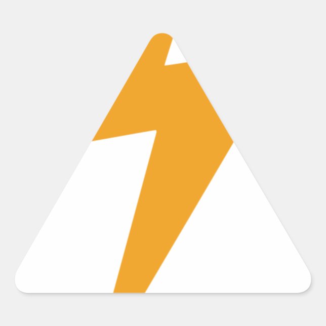 Pegatina Triangular Energía de Trueno Amarillo Impreso (Anverso)