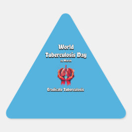 Pegatina Triangular Erradicar la tuberculosis. Día Mundial de la TBC, 