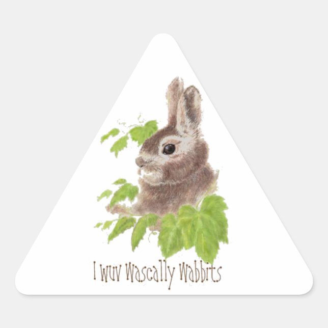 Pegatina Triangular Es curioso que fuesen básicamente wabbits, conejo, (Anverso)