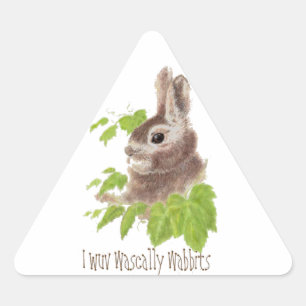 Pegatina Triangular Es curioso que fuesen básicamente wabbits, conejo,